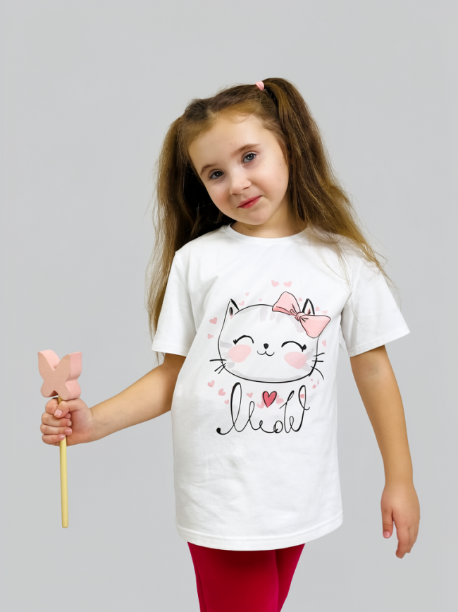 Футболка для девочки, Котики