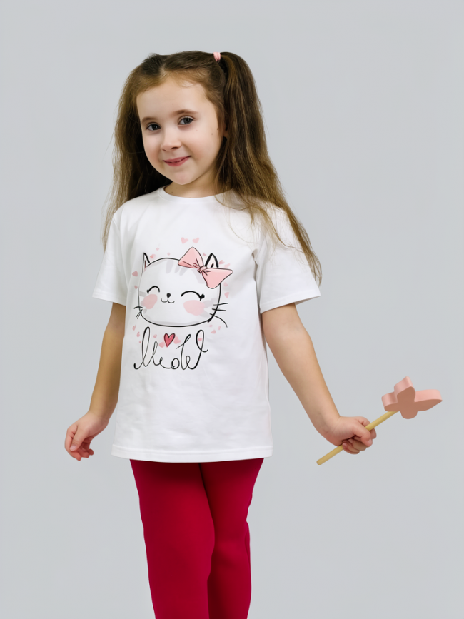 Футболка для девочки, Котики