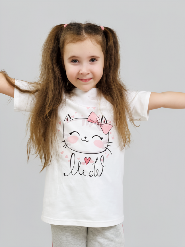 Футболка для девочки, Котики