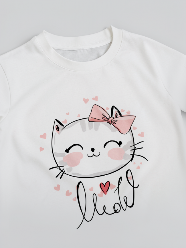 Футболка для девочки, Котики