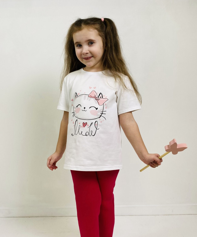 Футболка для девочки, Котики Футболка для девочки, Котики
