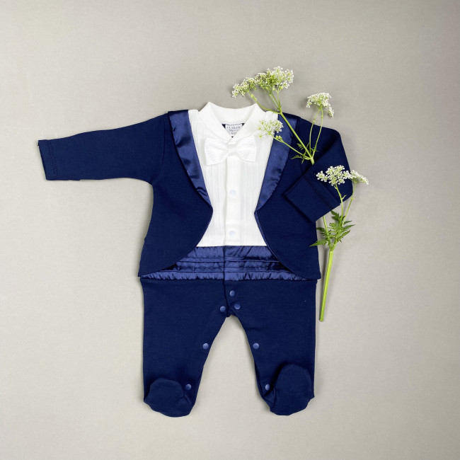 Нарядный комбинезон для мальчика, синий, Фрак