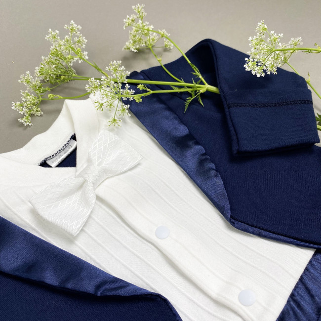 Нарядный комбинезон для мальчика, синий, Фрак