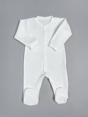 Детский комбинезон с длинным рукавом, Вафелька, белый