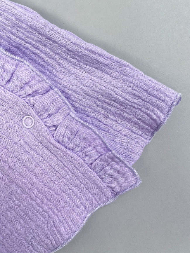 Платье детское с коротким рукавом, сиреневое, Прованс с рюшами Платье детское с коротким рукавом, сиреневое, Прованс с рюшами