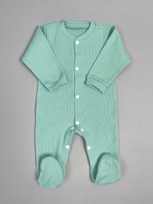 Детский комбинезон с длинным рукавом, Вафелька, мятный