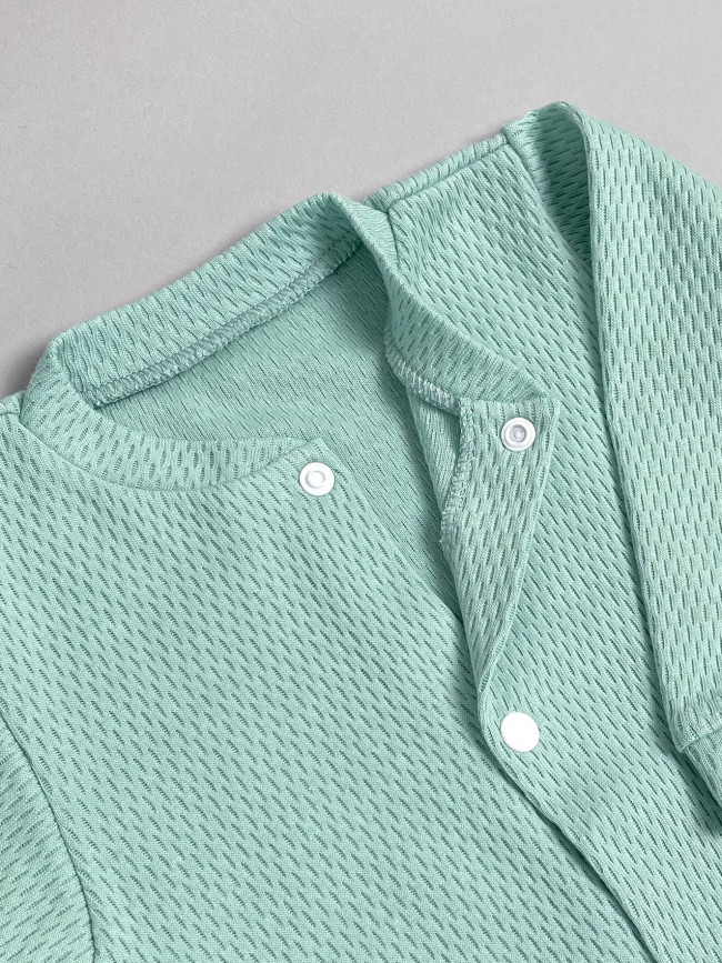 Детский комбинезон с длинным рукавом, Вафелька, мятный