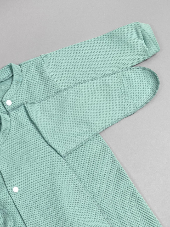 Детский комбинезон с длинным рукавом, Вафелька, мятный