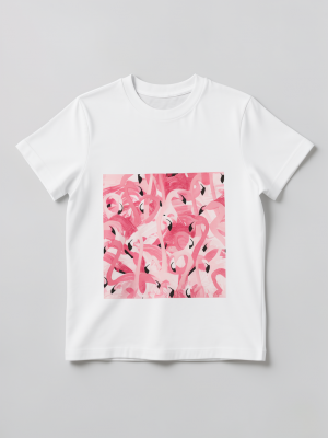 Футболка для девочки, Фламинго