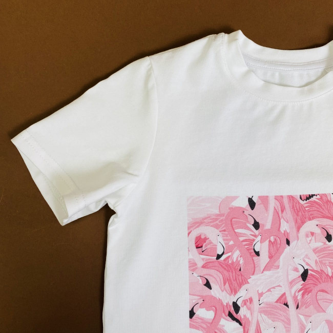 Футболка для девочки, Фламинго