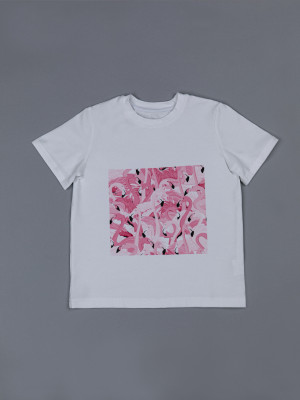 Футболка для девочки, Фламинго Футболка для девочки, Фламинго