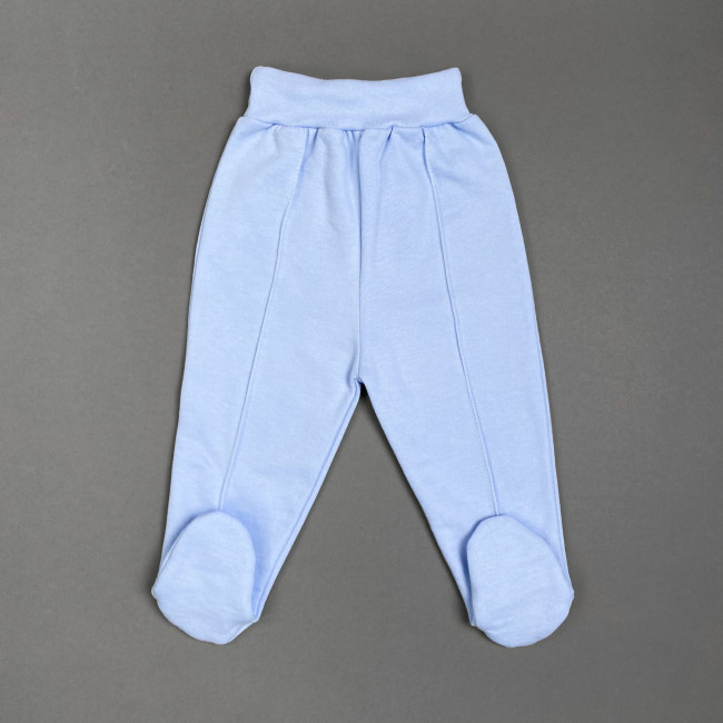 Ползунки детские с начесом, голубые, Базовая коллекция