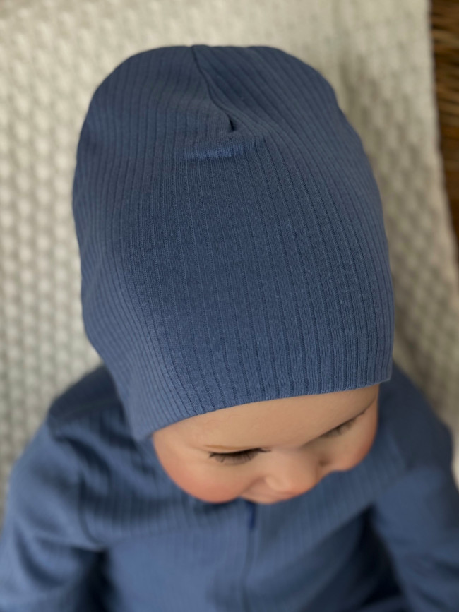 Шапка детская, голубая, Рибана