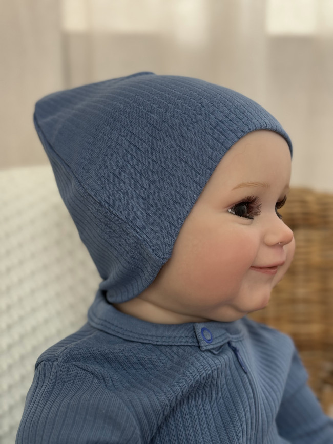 Шапка детская, голубая, Рибана