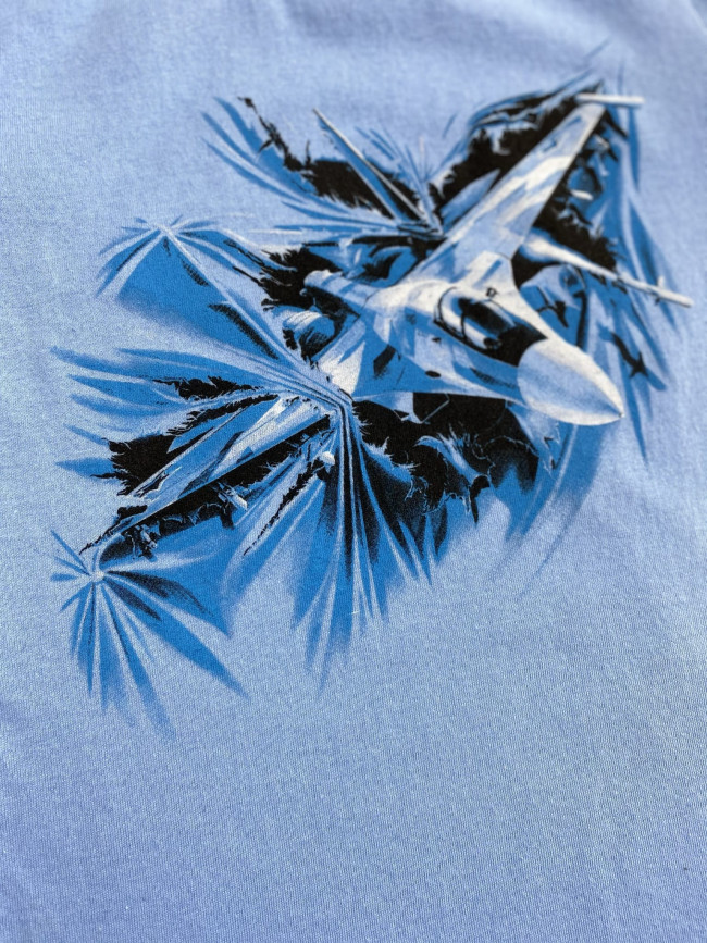 Футболка голубая, Самолет