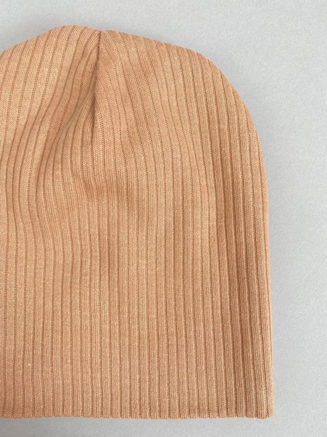 Шапка детская, бежевая, Рибана