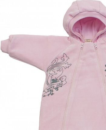 Комбинезон на синтепоне, розовый, Велюр