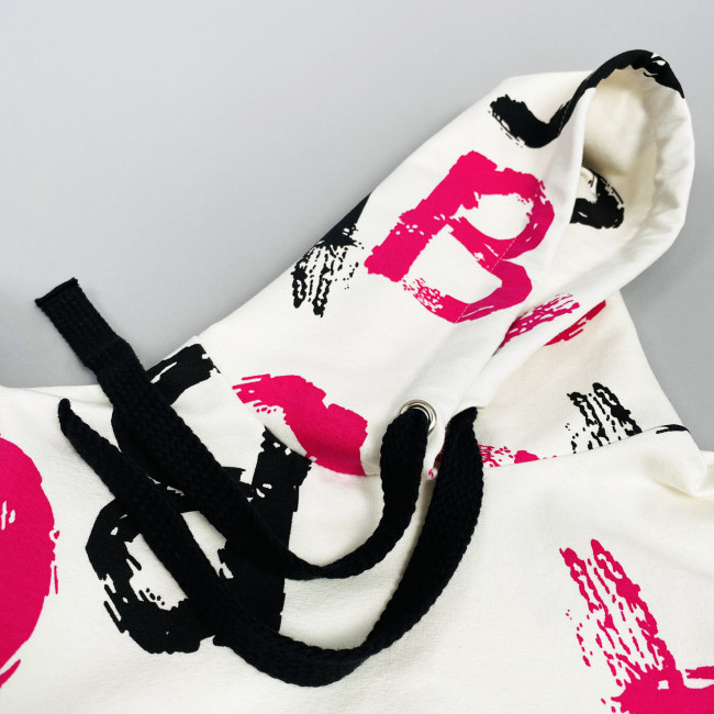 Костюм спортивный, розовый, Граффити