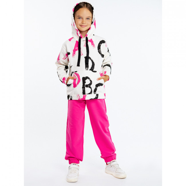 Костюм спортивный, розовый, Граффити