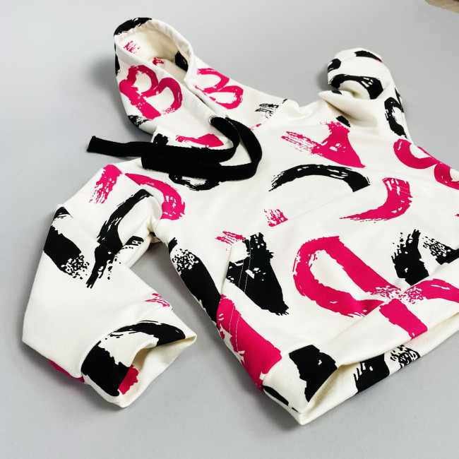 Костюм спортивный, розовый, Граффити