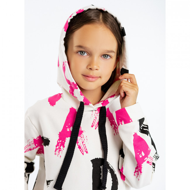 Костюм спортивный, розовый, Граффити