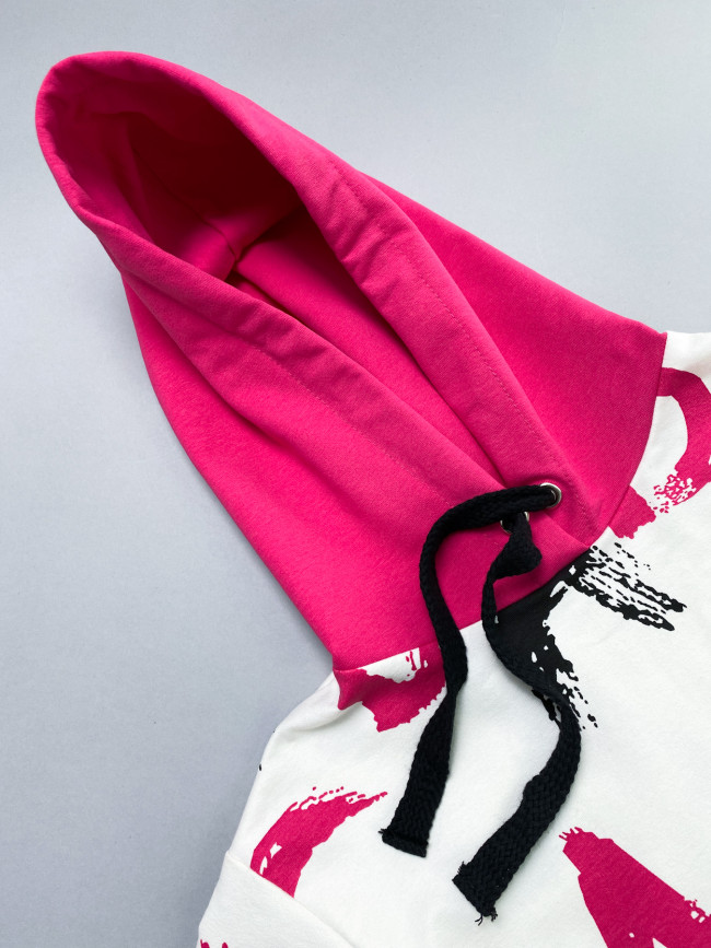 Костюм спортивный, розовый, Граффити