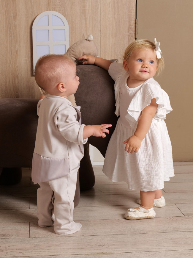 Нарядный комбинезон для мальчика, серый, Фрак