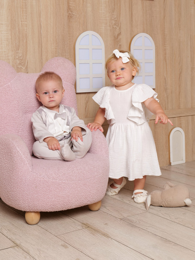 Нарядный комбинезон для мальчика, серый, Фрак