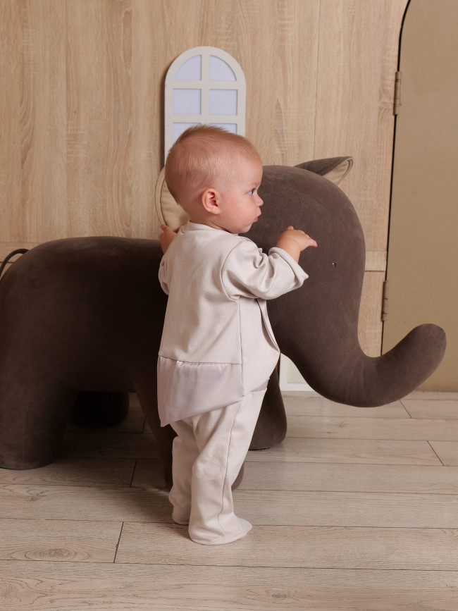 Нарядный комбинезон для мальчика, серый, Фрак