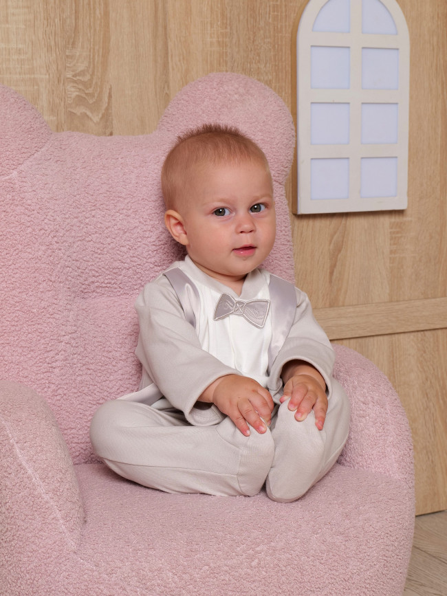 Нарядный комбинезон для мальчика, серый, Фрак