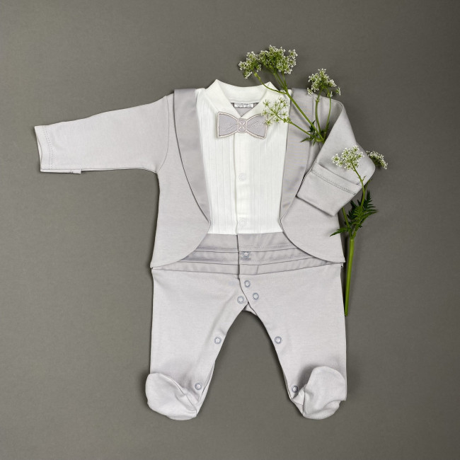 Нарядный комбинезон для мальчика, серый, Фрак Нарядный комбинезон для мальчика, серый, Фрак