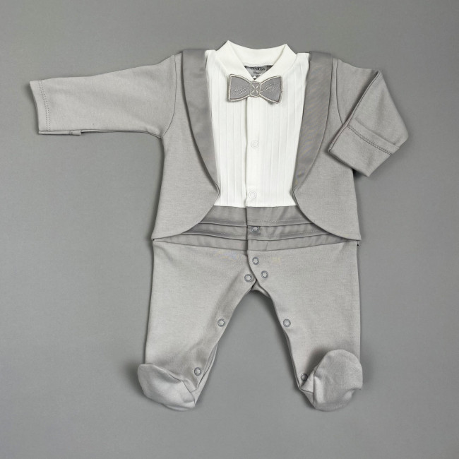 Нарядный комбинезон для мальчика, серый, Фрак Нарядный комбинезон для мальчика, серый, Фрак