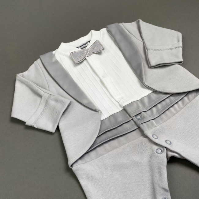 Нарядный комбинезон для мальчика, серый, Фрак Нарядный комбинезон для мальчика, серый, Фрак