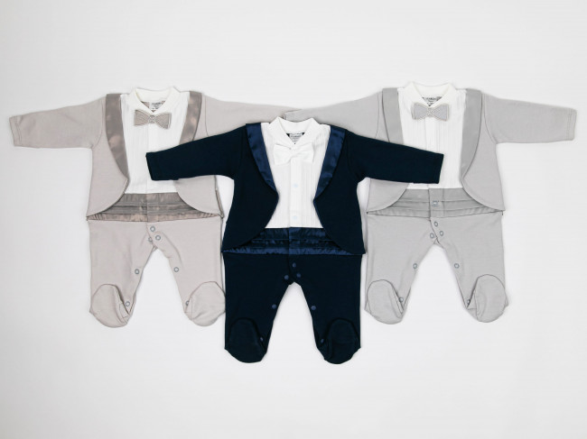 Нарядный комбинезон для мальчика, серый, Фрак Нарядный комбинезон для мальчика, серый, Фрак