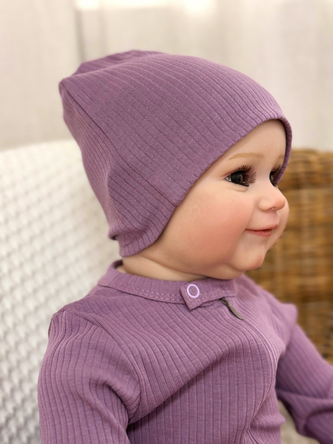 Шапка детская, пудровый, Рибана