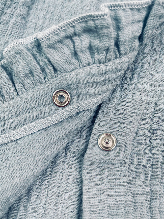 Платье детское с коротким рукавом, серое, Прованс с рюшами