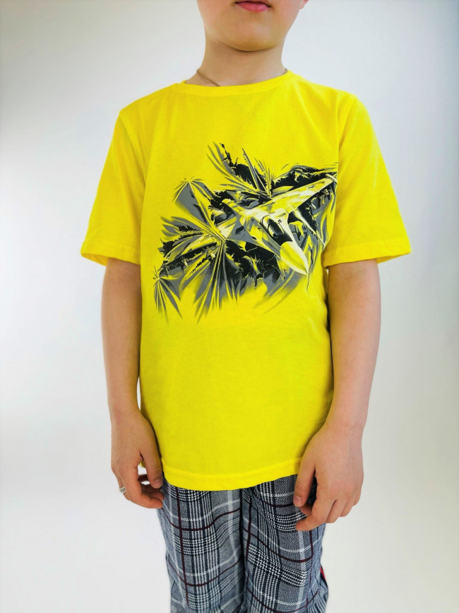 Футболка желтая, Самолет