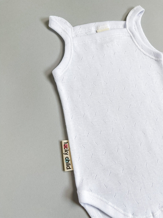 Боди-майка детская, белая, Ажур Боди-майка детская, белая, Ажур