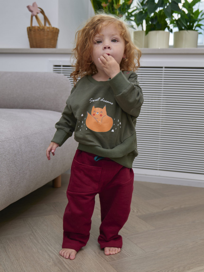 Утепленные детские брюки, красные