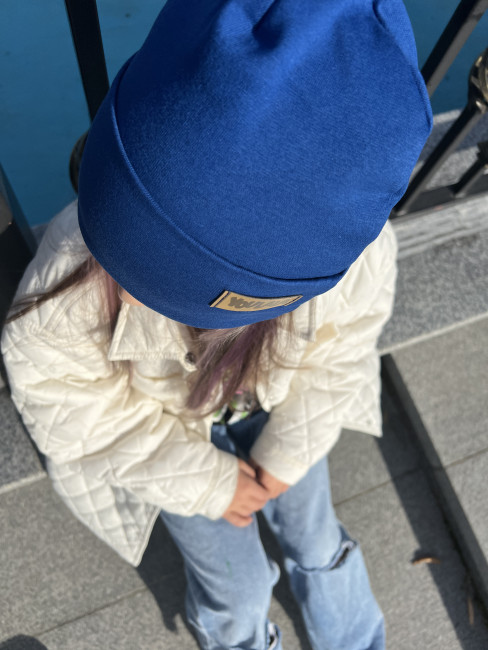 Шапка детская, васильковая