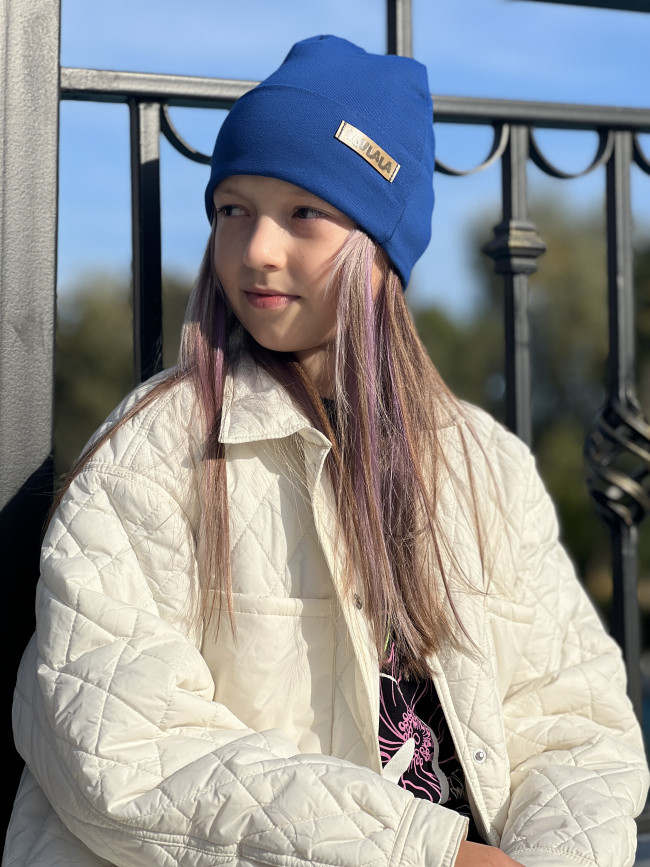 Шапка детская, васильковая