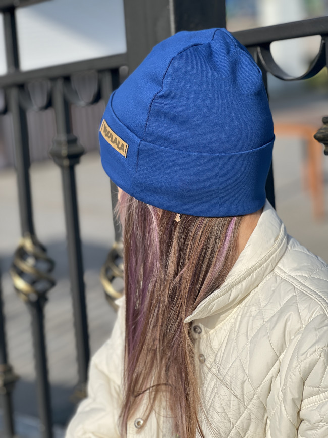 Шапка детская, васильковая