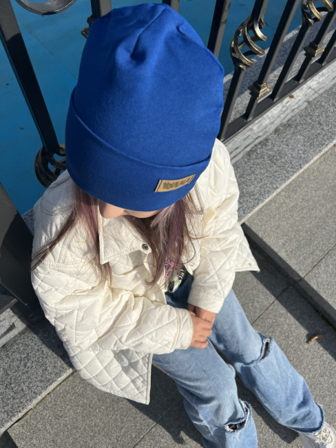 Шапка детская, васильковая