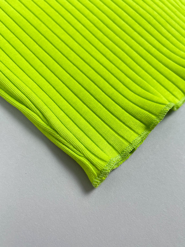 Кроп топ детский для девочек, с коротким рукавом, Рибана, неоновый Кроп топ детский для девочек, с коротким рукавом, Рибана, неоновый