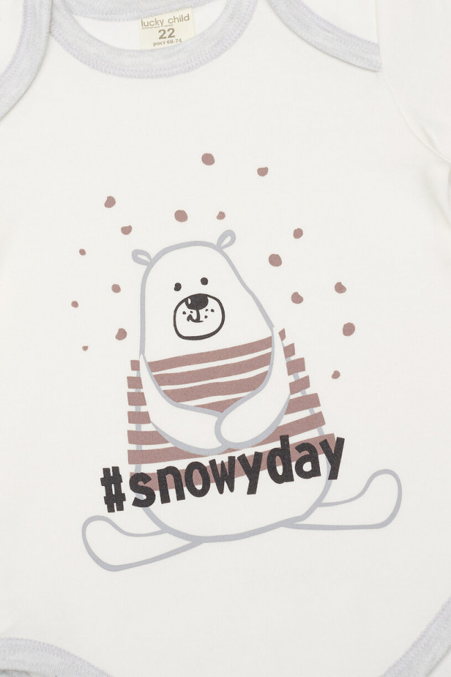 Боди детский, молочный, Зимние каникулы Боди детский, молочный, Зимние каникулы