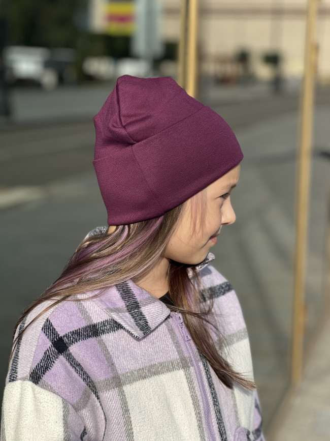 Шапка детская, бордовая