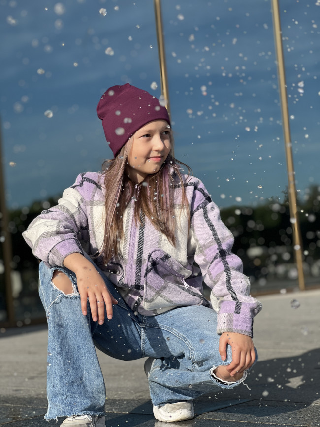 Шапка детская, бордовая