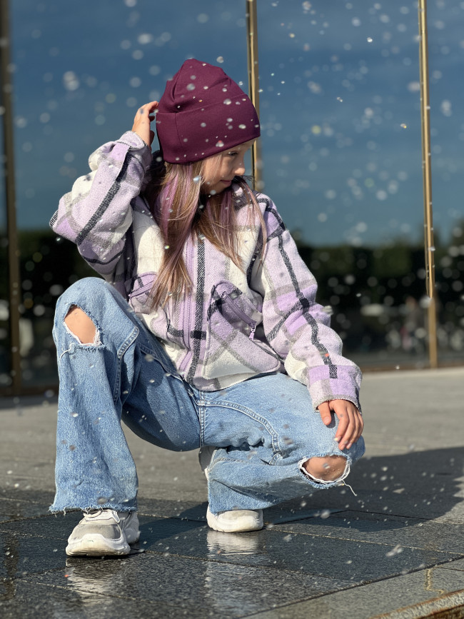 Шапка детская, бордовая