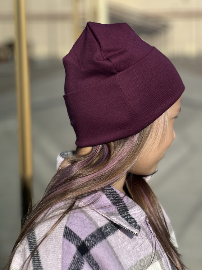 Шапка детская, бордовая