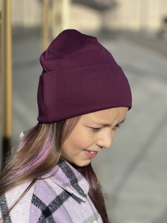 Шапка детская, бордовая